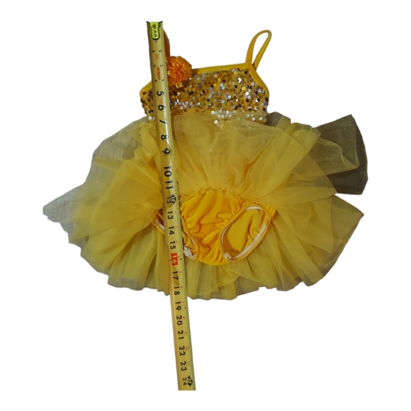 Curtain Call Costumes CXS Gold Silver Sequin Velvet Multi Layered Ballet Tutu - Picture 3 of 13